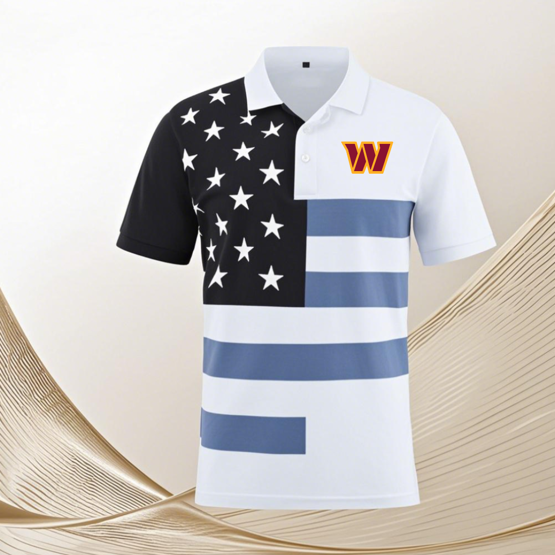 Washington Commanders white style #98 Men 2025 NFL polo T shirt->nfl t-shirts->Sports Accessory
